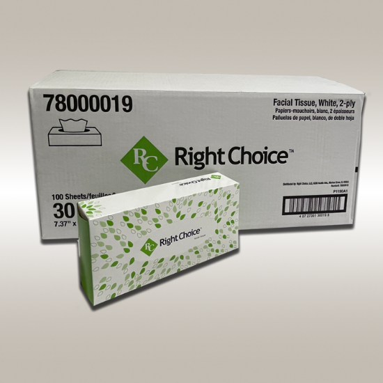 Facial Tissue, 2 ply, Flat Box, 30 bx/100 sheet